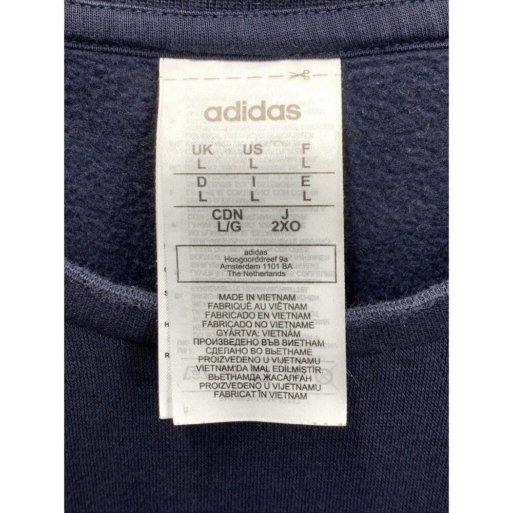 Adidas Authentic Athletic Wear Pullover Sweaters Mens Navy Blue Printed Large - Picture 3 of 15